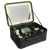 Travel Makeup Bag with Detachable LED Mirror - Black